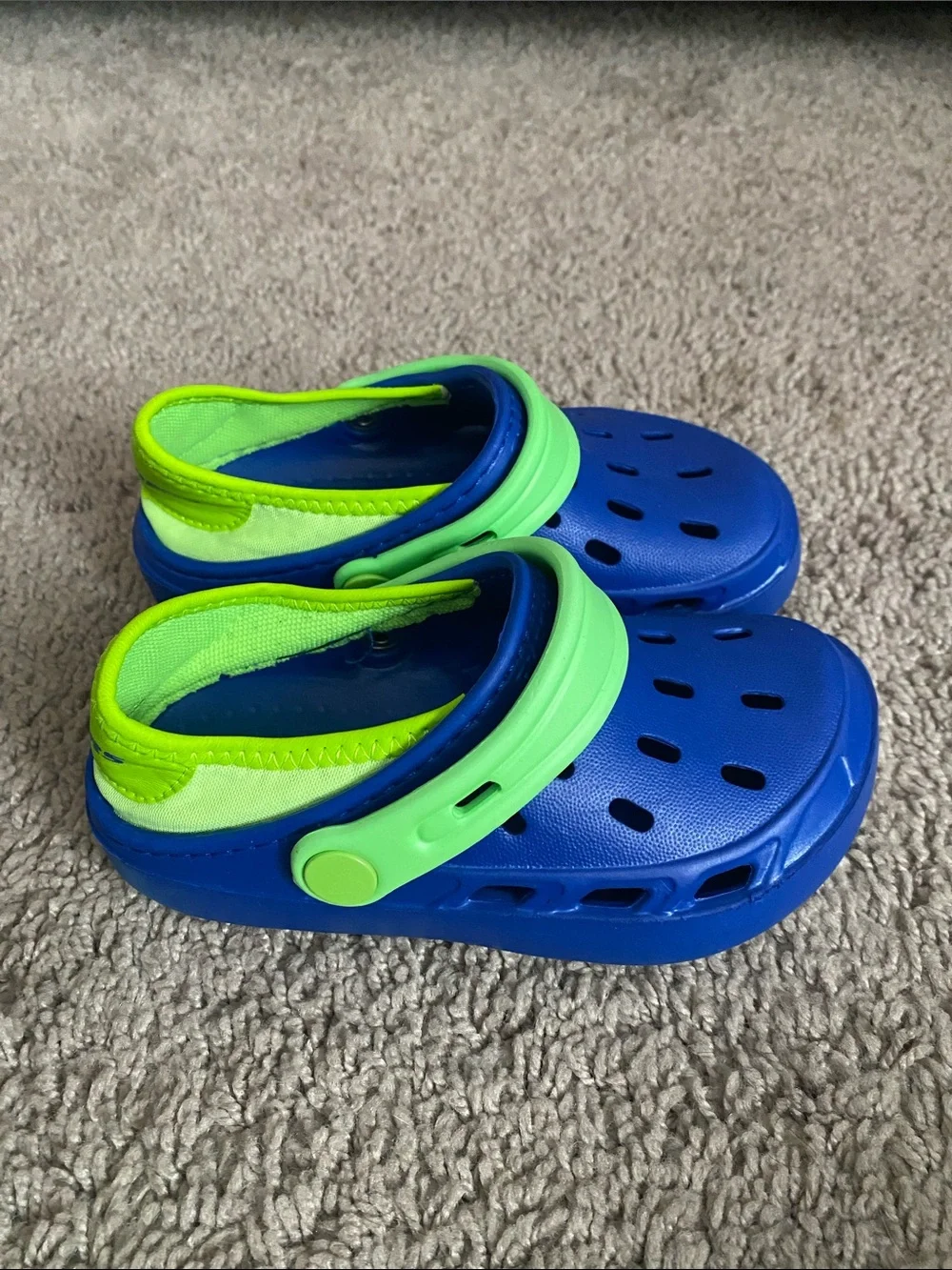 Skechers Blue Clog-Style Water Shoes with Neon Green Trim